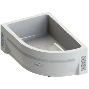 Изображение товара Душевой поддон Радомир Соул 1-11-0-1-0-009/1-11-0-2-0-009, 120 х 80 см, L/R, рама-подставка с устройством слива, фронтальный экран в комплекте, ассиметричный, акрил, белый