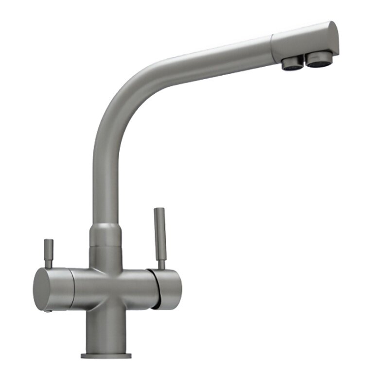 Изображение товара Смеситель Seaman Barcelone SSL-5383-MS, для кухонной мойки, с подключением фильтра питьевой воды, цвет никель сатин