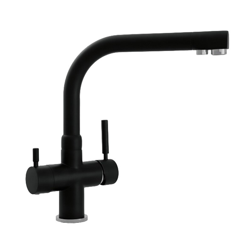 Изображение товара Смеситель Seaman Barcelone SSL-5383-NM, для кухонной мойки, с подключением фильтра питьевой воды, цвет черный матовый