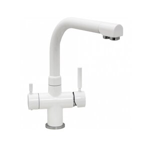 Изображение товара Смеситель Seaman Barcelone SSL-5383-SG, для кухонной мойки, с подключением фильтра питьевой воды, цвет белый