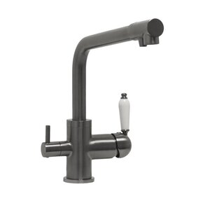 Изображение товара Смеситель Seaman Barcelone SSL-5384-GL, для кухонной мойки, с подключением фильтра питьевой воды, цвет светлая оружейная сталь PVD