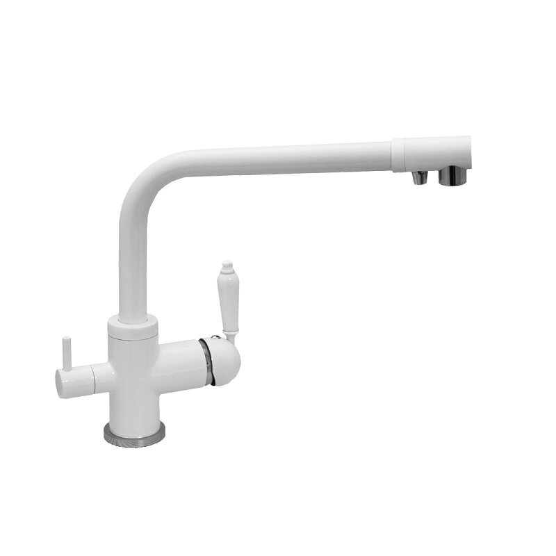 Изображение товара Смеситель для кухни Seaman Barcelone SSL-5384-SG с подключением фильтра белый