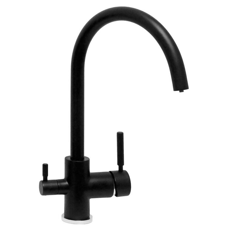 Изображение товара Смеситель Seaman Barcelone SSL-5385-NM, для кухонной мойки, с подключением фильтра питьевой воды, цвет черный матовый