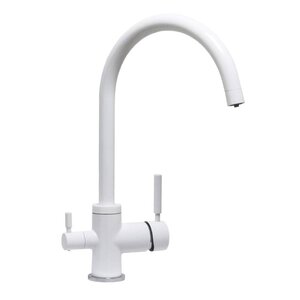 Изображение товара Смеситель Seaman Barcelone SSL-5385-SG, для кухонной мойки, с подключением фильтра питьевой воды, цвет белый