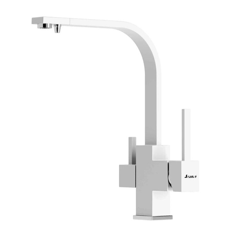 Изображение товара Смеситель Seaman Barcelone SSL-5390-SG, для кухонной мойки, с подключением фильтра питьевой воды, цвет белый Изображение товара Смеситель Seaman Barcelone SSL-5390-SG, для кухонной мойки, с подключением фильтра питьевой воды, цвет белый