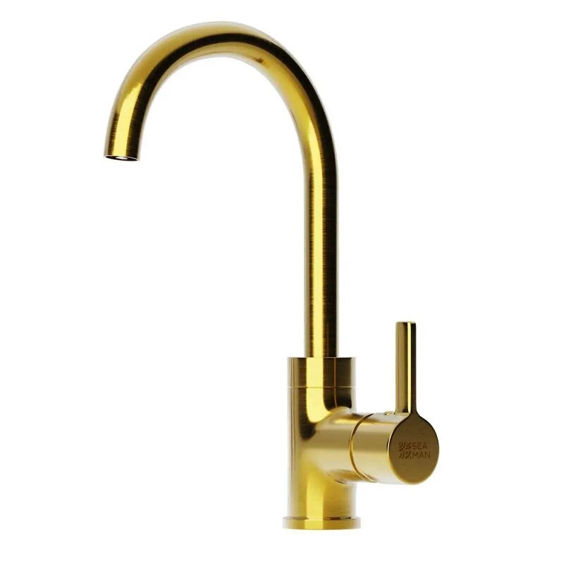 Изображение товара Смеситель Seaman Barcelone SSL-5815-GS, для кухонной мойки, цвет золото сатин PVD