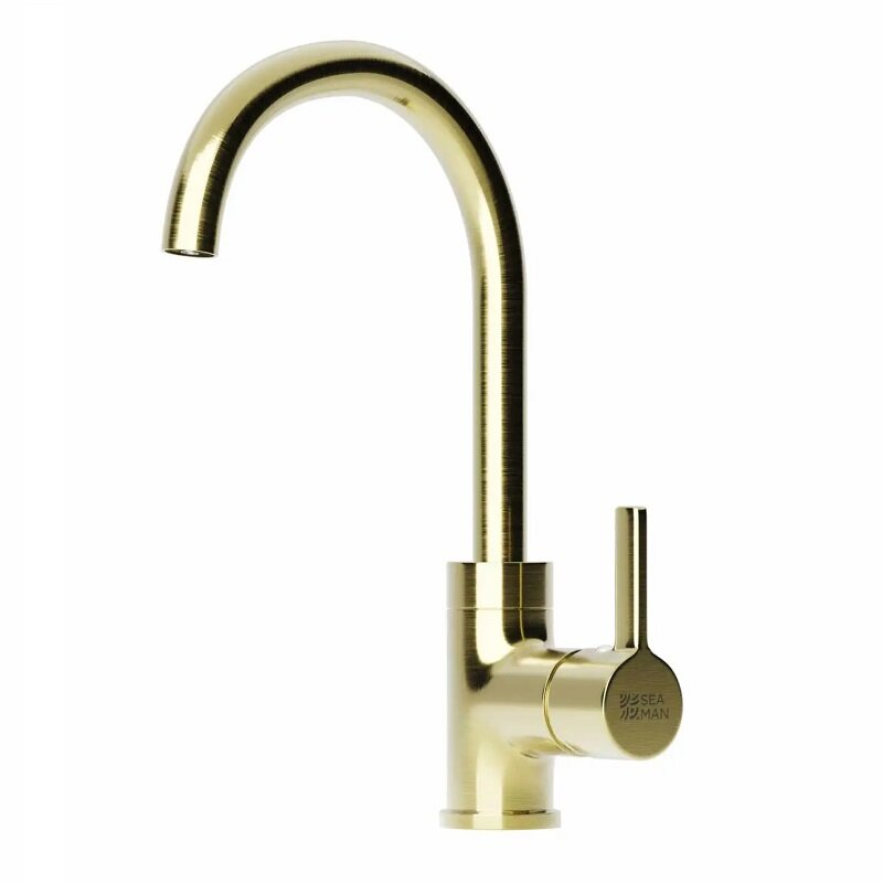 Изображение товара Смеситель Seaman Barcelone SSL-5815-LG, для кухонной мойки, цвет светлое золото сатин PVD
