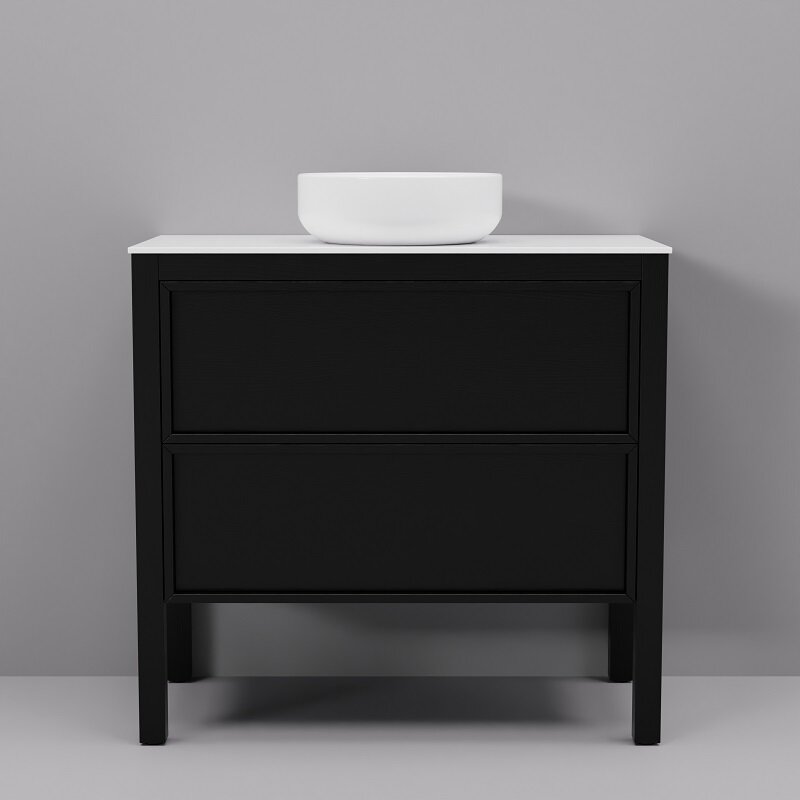 Изображение товара Тумба с раковиной и столешницей ArtDecco Elisa AES09F78S300, 90 см, черный дуб