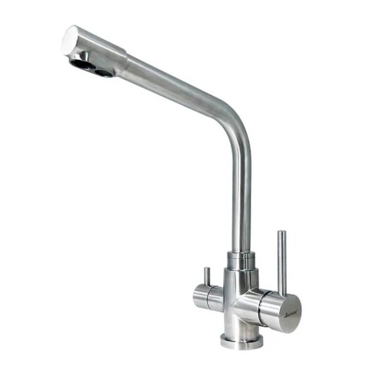 Изображение товара Смеситель Seaman Eco Koblenz SSN-2139A-SS, для кухонной мойки, с подключением фильтра питьевой воды, цвет нержавеющая сталь сатин
