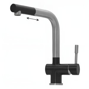 Изображение товара Смеситель кухонный Seaman Eco Venice SSN-0912P Night выдвижной черный хром