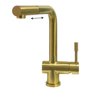 Изображение товара Смеситель Seaman Eco Venice SSN-0912P-GS, для кухонной мойки, с выдвижным изливом, цвет золото сатин PVD