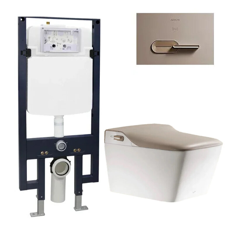 Изображение товара Инсталляция с электронным унитазом Arrow AKB2130H/AKB2130H_1 бежевый белый 4 в 1