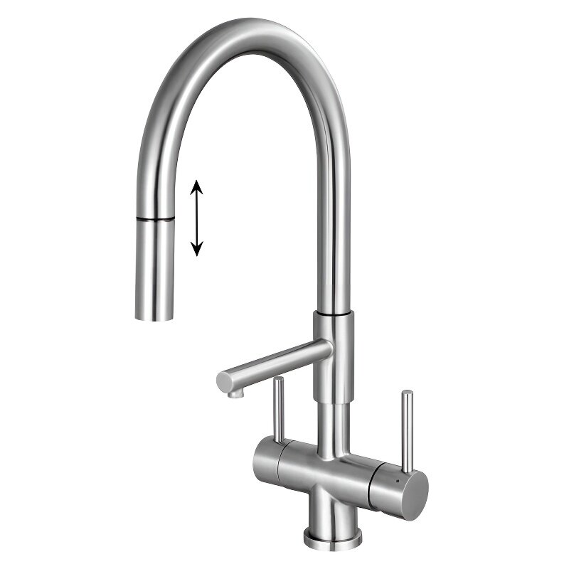 Изображение товара Кухонный смеситель Seaman Eco Venice SSN-1069-SS с выдвижным изливом и подключением к фильтру