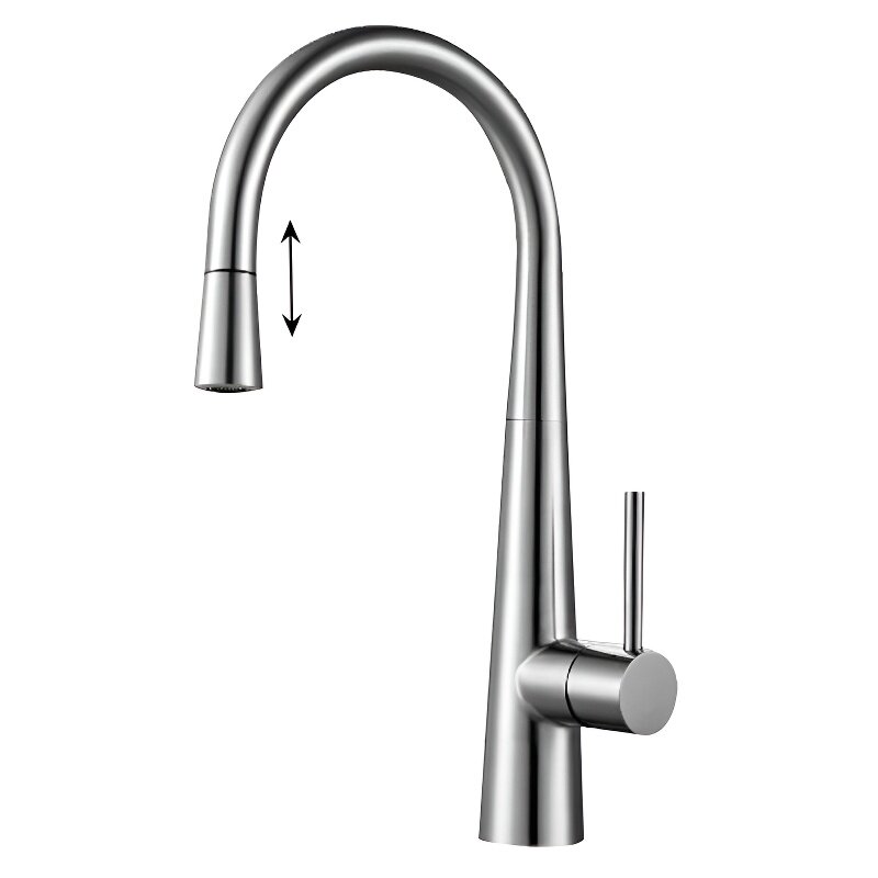 Изображение товара Смеситель для кухни Seaman Eco Venice SSN-1084P-SS с выдвижным изливом из нержавеющей стали