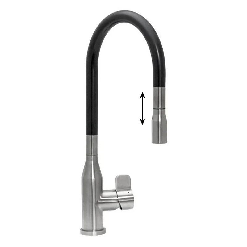 Изображение товара Смеситель Seaman Eco Venice SSN-1096P-SS, для кухонной мойки, с выдвижным изливом, цвет черный/нержавеющая сталь Изображение товара Смеситель Seaman Eco Venice SSN-1096P-SS, для кухонной мойки, с выдвижным изливом, цвет черный/нержавеющая сталь