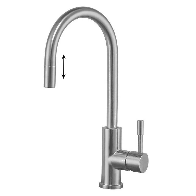 Изображение товара Смеситель для кухни Seaman Eco Venice SSN-1371P-SS с выдвижным изливом из нержавеющей стали