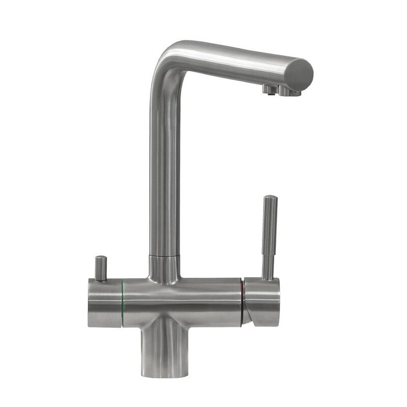 Изображение товара Смеситель Seaman Visconti SSL-7328-MS, для кухонной мойки, с подключением к фильтру, цвет никель сатин