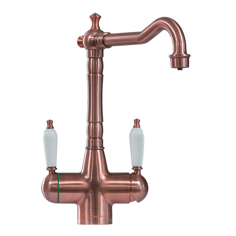 Изображение товара Смеситель для кухни Seaman Visconti SSL-7517-AU с подключением к фильтру красная медь PVD