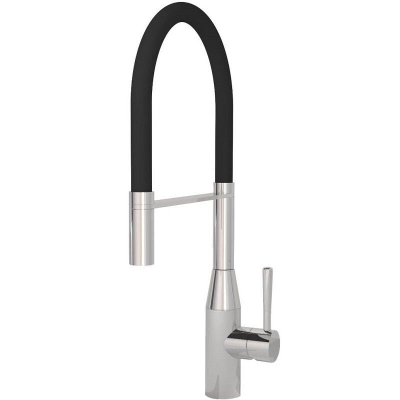 Изображение товара Смеситель Seaman SSL-7671-WP для кухонной мойки 230 мм излив, черный/хром