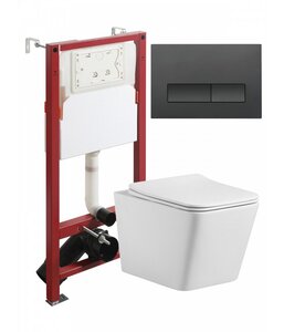 Изображение товара Инсталляция для унитаза Agger ATI10150+APB244 с подвесным безободковым унитазом Tornado
