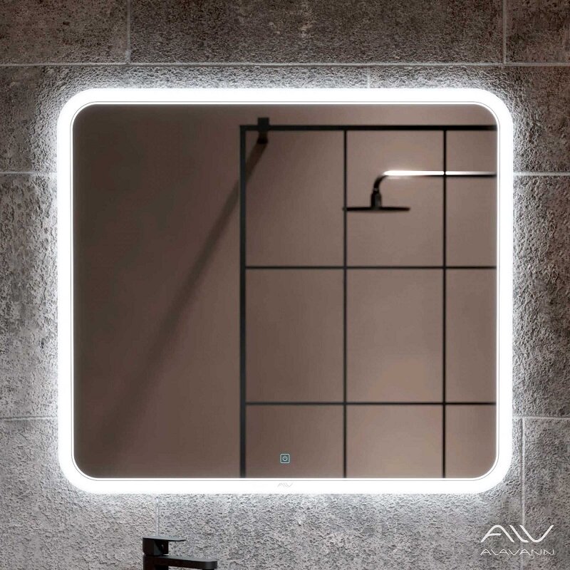 Изображение товара Зеркало Alavann Anna ALV0020016, 90 см, LED подсветка, антизапотевание, белый