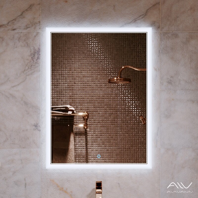 Изображение товара Зеркало Alavann Emma ALV0063021, 60 см, LED подсветка, антизапотевание, белый