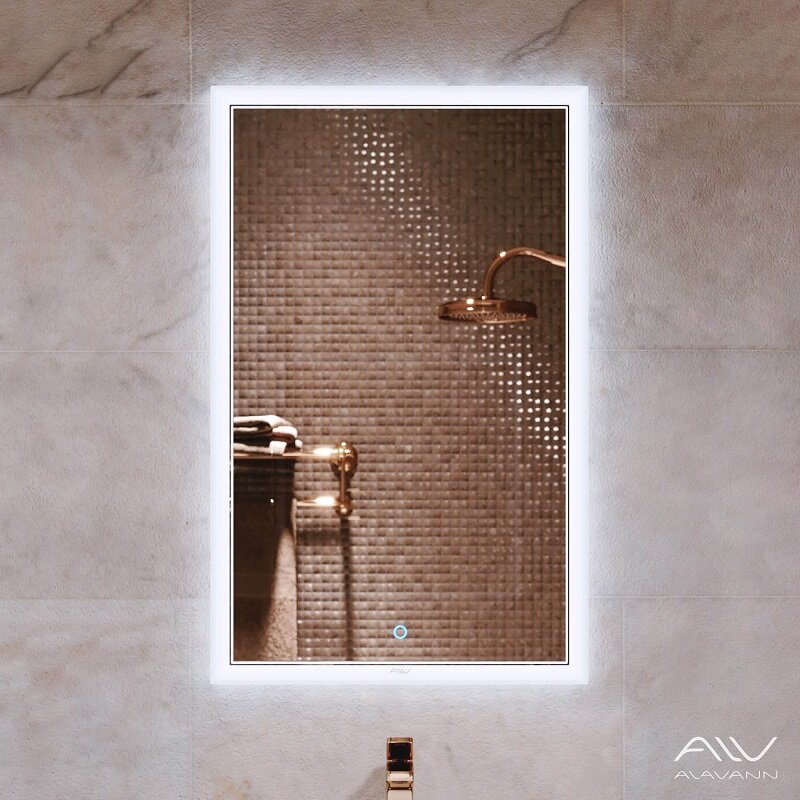 Изображение товара Зеркало Alavann Emma ALV0062016, 50 см, LED подсветка, антизапотевание, белый