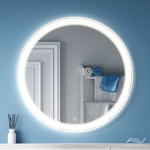 Изображение товара Зеркало Alavann Solis ALV0758002, 90 см, LED подсветка, антизапотевание, белый
