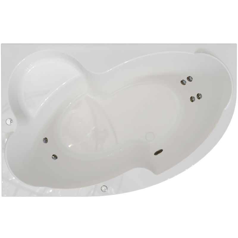 Изображение товара Гидрванна Радомир Ирма 1490x965 угловая с гидромассажем Стандарт