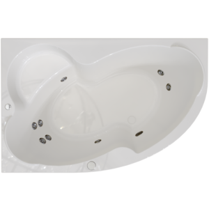 Изображение товара Гидромассажная ванна Радомир Ирма 2-80-2-1-9-216/2-80-2-2-9-216, 149 x 96.5 см, L/R, рама-подставка, фронтальная панель, слив-перелив, гидромассаж Релакс хром КУ 100, белая