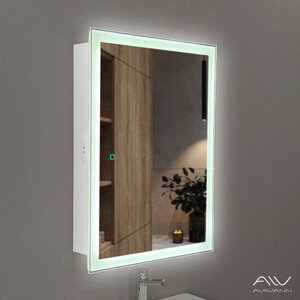 Изображение товара Зеркальный шкаф Alavann Rita ALV0289002 60 см LED подсветка белый Россия