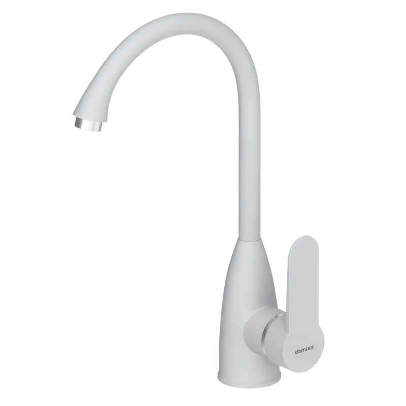 Изображение товара Кухонный смеситель Damixa Neptune DX408000200 белый матовый с поворотным изливом Изображение товара Кухонный смеситель Damixa Neptune DX408000200 белый матовый с поворотным изливом