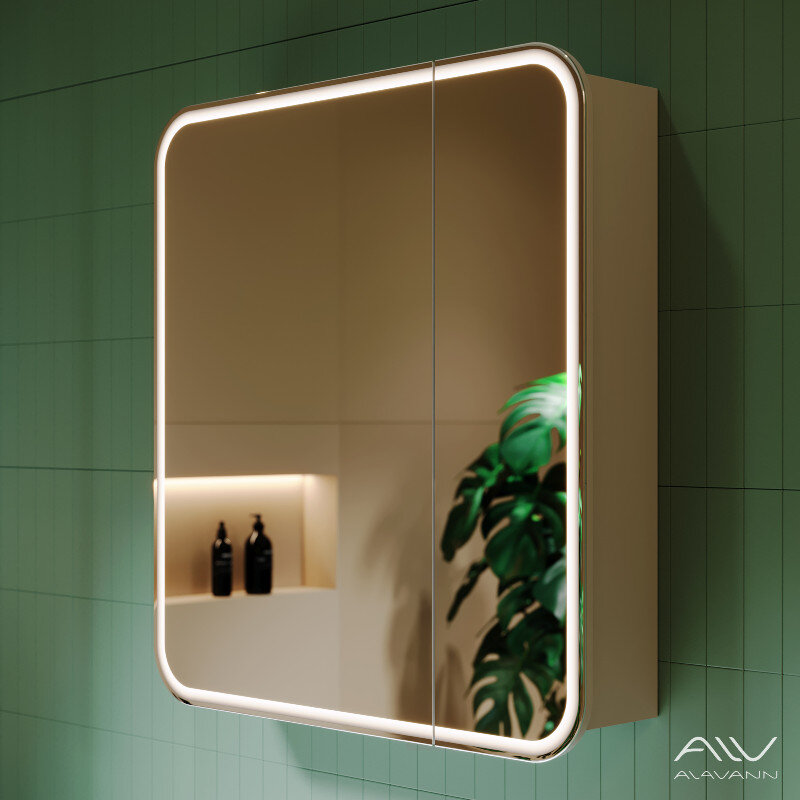 Изображение товара Зеркальный шкаф Alavann Lana ALV0281002, 80 см, LED подсветка, цвет белый