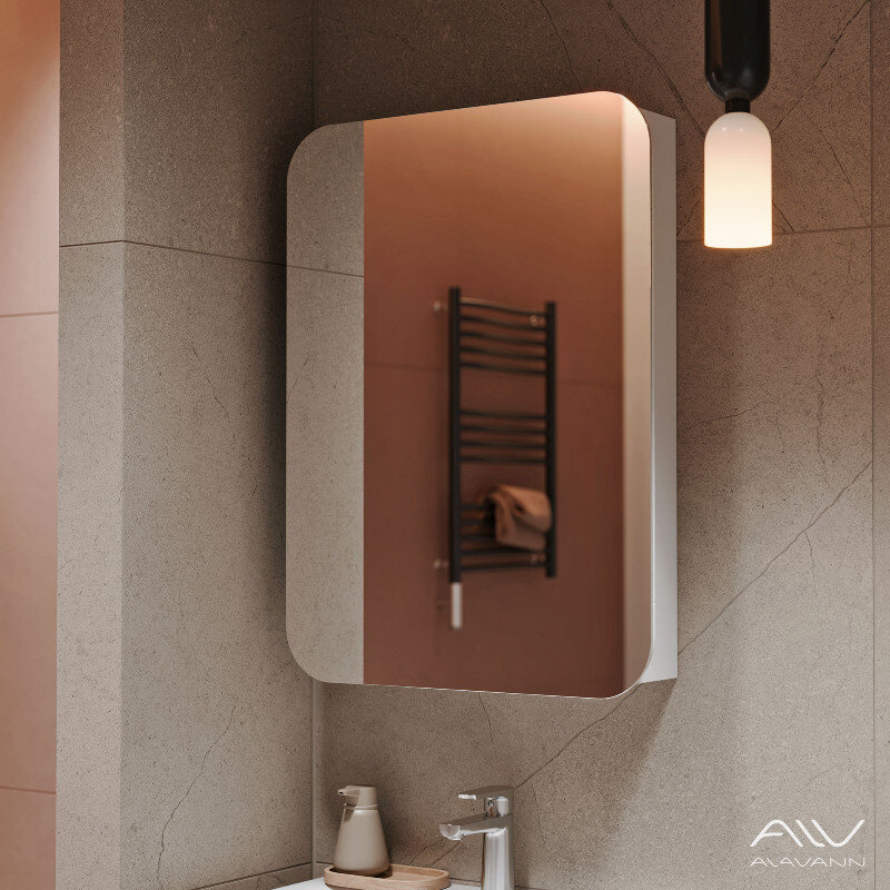 Изображение товара Зеркальный шкаф Alavann Cosmetic ALV0770001, 60 см, с приближением, белый
