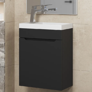Изображение товара Тумба под раковину Uperwood Tanos TTanos40B, 40 см, подвесная, цвет черная матовая