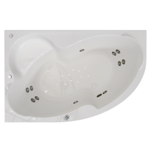 Изображение товара Гидромассажная ванна Радомир Ирма 169x110 см угловая акриловая белая настроенная на гидромассаж и х