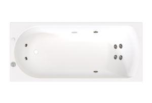 Изображение товара Гидромассажная ванна Радомир Николь 2-80-2-0-0-240Р, 168 x 70 см, рама-подставка разборная, фронтальный экран, слив-перелив автомат, гидромассаж Релакс хром КУ 100, белая