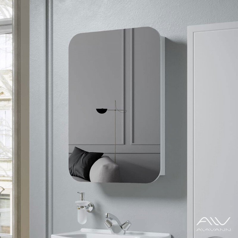 Изображение товара Зеркальный шкаф Alavann Monaco 55 см с розеткой и зеркалом без подсветки Изображение товара Зеркальный шкаф Alavann Monaco 55 см с розеткой и зеркалом без подсветки