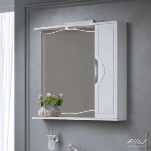 Изображение товара Зеркальный шкаф Alavann Monaco ALV0268003/ALV0268004,L/R, 80 см, с LED подсветкой, цвет белый