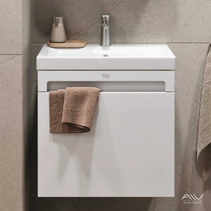 Изображение товара Тумба под раковину 60 см Alavann Cosmetic подвесная белая с ящиком