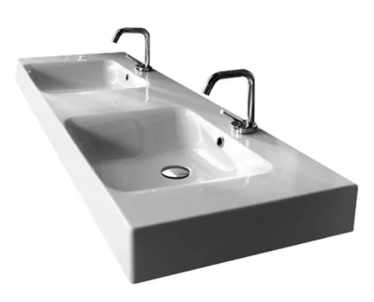 Изображение товара Раковина Kerasan Cento 3536 bi*1 c двумя чашами 140 х 45
