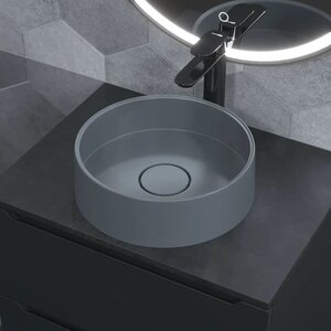 Изображение товара Раковина Uperwood Tanos Quartz RTanosQuartz35B 35 см кварцевый композит серый матовый бетон