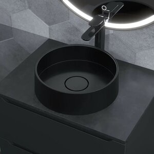 Изображение товара Раковина Uperwood Tanos Quartz RTanosQuartz35U 35 см черный матовый кварцевый композит