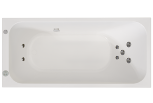 Изображение товара Гидромассажная ванна Радомир Прованс 1-80-2-0-0-192, 170 x 80 см, рама-подставка, фронтальный экран, слив-перелив автомат, гидромассаж Релакс хром КУ 100, датчик уровня воды, массаж спины и ступней, белая