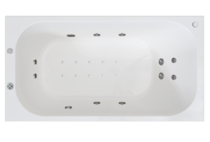 Изображение товара Гидромассажная ванна Радомир Прованс 1-81-2-0-0-187, 170 x 90 см, рама-подставка, фронтальный экран, слив-перелив автомат, гидромассаж Терапия хром КУ 200, белая