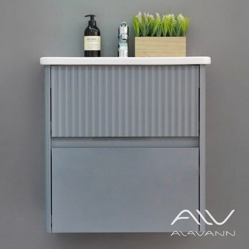 Изображение товара Тумба под раковину Alavann Wave ALV1117002 60 см подвесная голубой деним