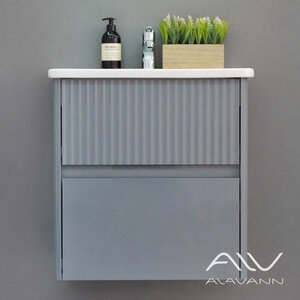 Изображение товара Тумба под раковину Alavann Wave ALV1117002, 60 см, подвесная, голубой деним (СТ-8800-0600-00)