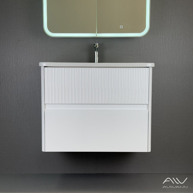 Изображение товара Тумба под раковину Alavann Wave ALV1118001, 80 см, подвесная, белый