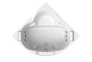 Изображение товара Гидромассажная ванна Радомир Сорренто 1-80-2-0-9-038, 140 x 140 см, рама-подставка, подголовник - 2 шт., фронтальный экран, сифон, слив-перелив автомат, гидромассаж Релакс хром КУ 100, белая