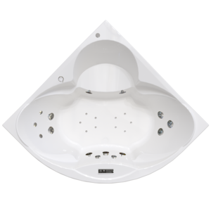Изображение товара Гидромассажная ванна Радомир Филадельфия 1-83-2-0-0-042, 168 х 168 см, рама-подставка, фронтальный экран, сифон, слив-перелив автомат, гидромассаж Люкс хром КУ 400, белая